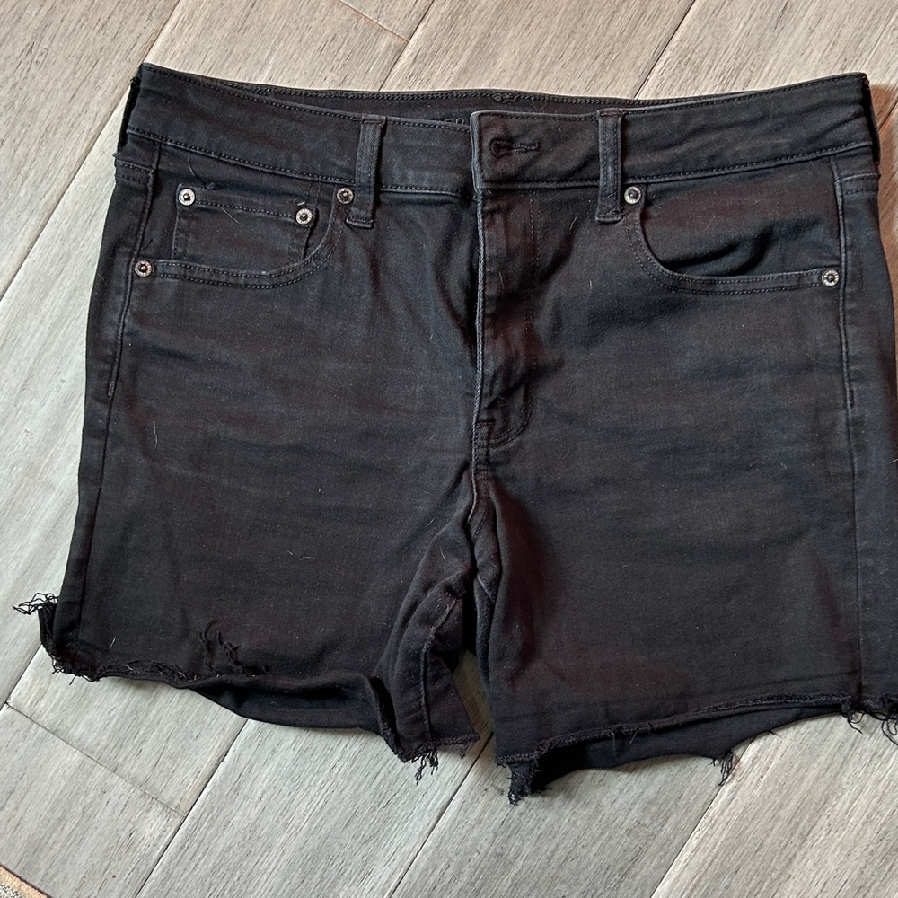 American Eagle Outfitters Black Denim Cutoff Shorts